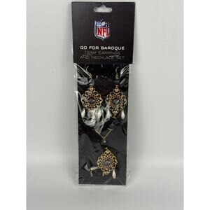 NFL Womens Baroque Team Earring & Necklace Set Baltimore Ravens Gold One Size